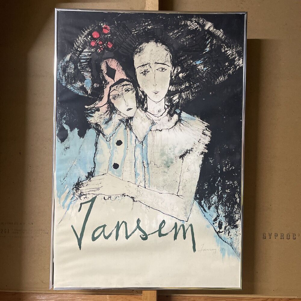 Affiche JANSEM 1980 Exposition Galerie Christiane Vallé 29x20in